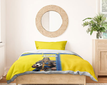 World Football 2026 Sweden Bedding Set Go Blagult Viking Glory