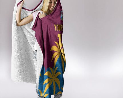 Custom West Indies Cricket Hooded Blanket The Maroons Calypso Heritage