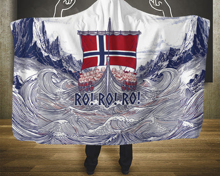 Norway Football Hooded Blanket Ro Ro Ro Viking Glory