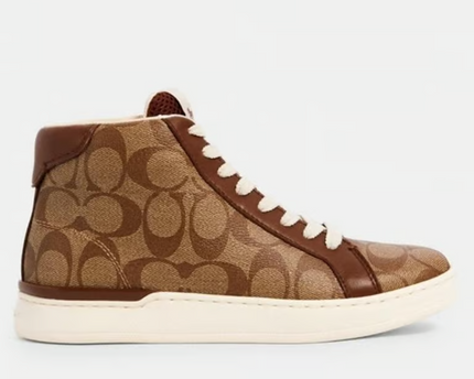 Men's Clip High Top Brown Sneakers