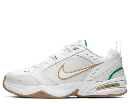 Men's Air Monarch 4 White Lucky Green Gold Shoes
