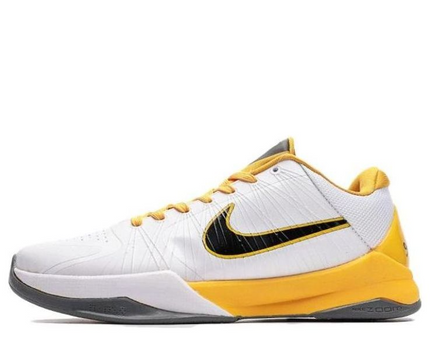 Men's Nike Kobe 5 White Black Del Sol Shoes