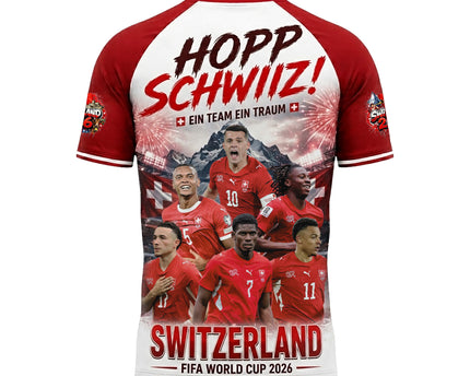 Switzerland World Cup 2026 Soccer Jersey Hopp Schwiiz 3D Jersey