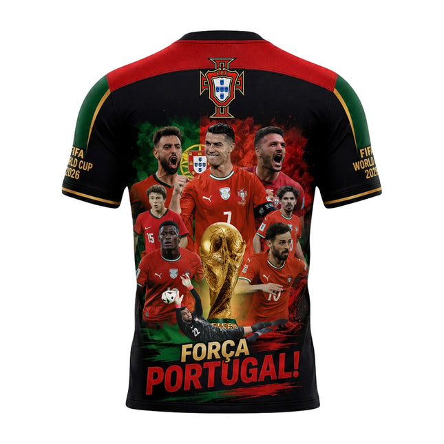 Portugal Football Heritage Shirt - Belém Tower & Golden Cup 3D Graphic Jersey