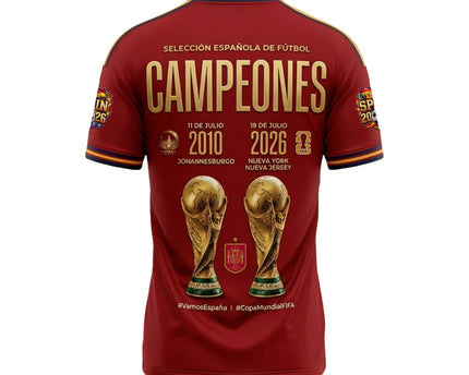 Spain Football 2026 Campeones Del Mundo Two-Time Winner Premium Fan Jersey