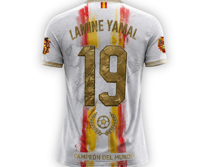 Lamine Yamal 19 Spain Soccer Jersey World Champions Edition