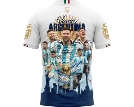 Vamos Argentina Champions Jersey - Messi and Team Squad Victory Soccer Jersey