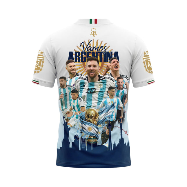 Vamos Argentina Champions Jersey - Messi and Team Squad Victory Soccer Jersey
