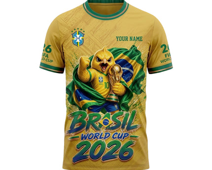 Brazil World Cup 2026 Fan Jersey – Custom Name Soccer Jersey