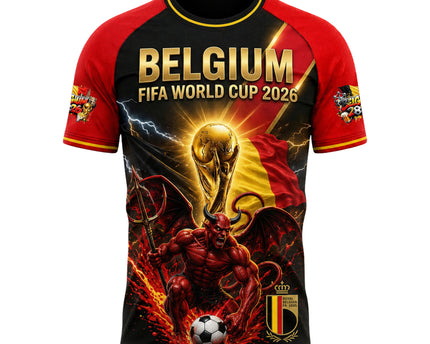 Belgium World Cup 2026 Soccer Jersey - Red Devils Forever All-Over Print Jersey