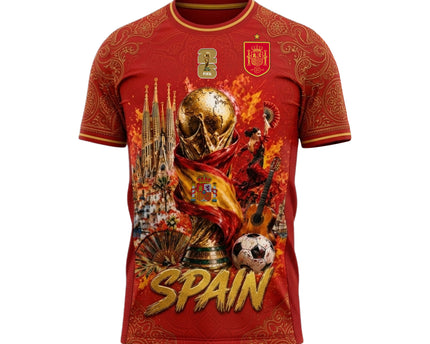 Spain Football 2026 FIFA World Cup Champions Premium Fan Gear Jersey