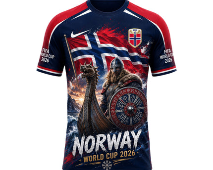 Norway World Cup 2026 Soccer Jersey - Heja Norge All-Over Print Jersey