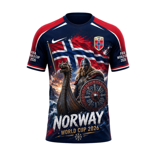 Norway World Cup 2026 Soccer Jersey - Heja Norge All-Over Print Jersey