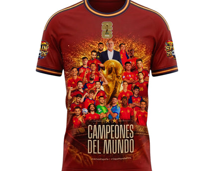 Spain Football 2026 Campeones Del Mundo Two-Time Winner Premium Fan Jersey