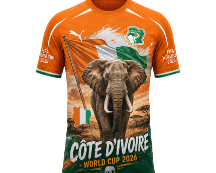Ivory Coast World Cup 2026 Soccer Jersey - Allez Les Éléphants All-Over Print Jersey