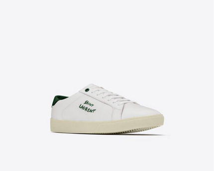 Men's Saint Laurent Court Classic SL06 White Green Sneakers