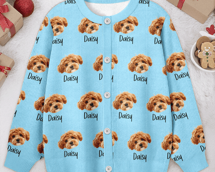 Custom Pet Portrait Photo Ugly Cardigan - Personalized Dog/Cat/Person Photo & Name