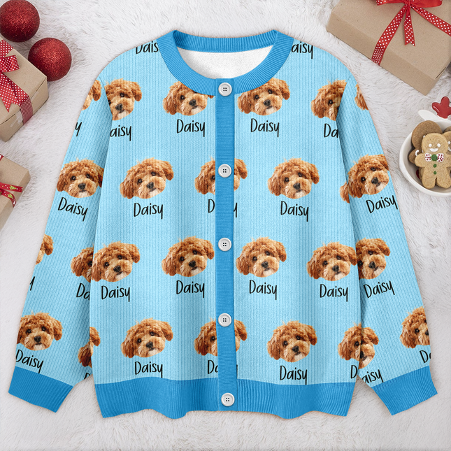 Custom Pet Portrait Photo Ugly Cardigan - Personalized Dog/Cat/Person Photo & Name