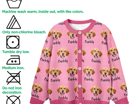 Custom Pet Portrait Photo Ugly Cardigan - Personalized Dog/Cat/Person Photo & Name