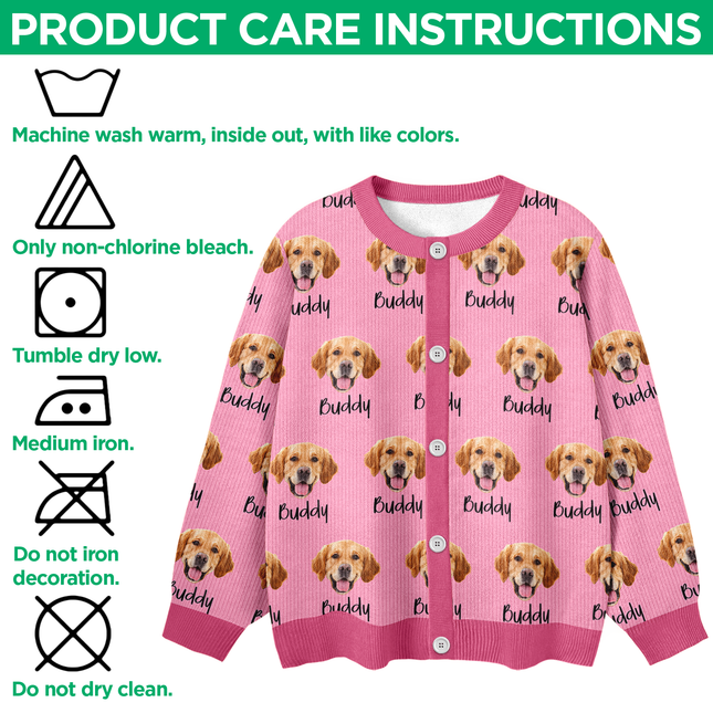 Custom Pet Portrait Photo Ugly Cardigan - Personalized Dog/Cat/Person Photo & Name