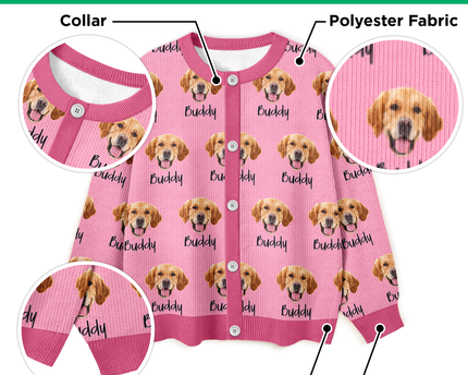 Custom Pet Portrait Photo Ugly Cardigan - Personalized Dog/Cat/Person Photo & Name
