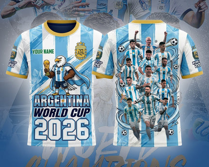 Champions Spirit Argentina World Cup 2026 Eagle Mascot Soccer Jersey