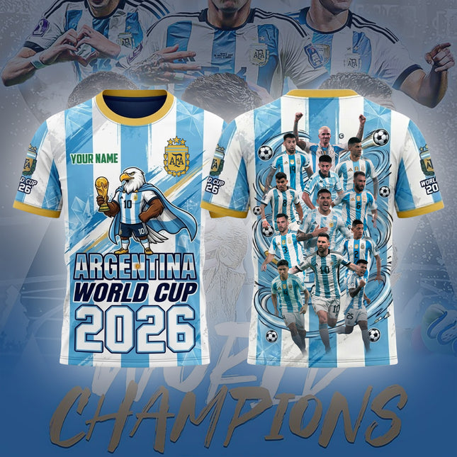 Champions Spirit Argentina World Cup 2026 Eagle Mascot Soccer Jersey