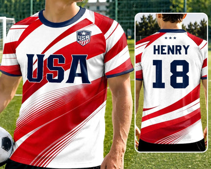 Personalized USA Soccer Jersey Custom Name Gift for Football Lovers