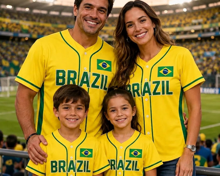 Personalized Brazil Soccer Jersey Custom Name for Adults & Kids - Gift for Soccer Fans