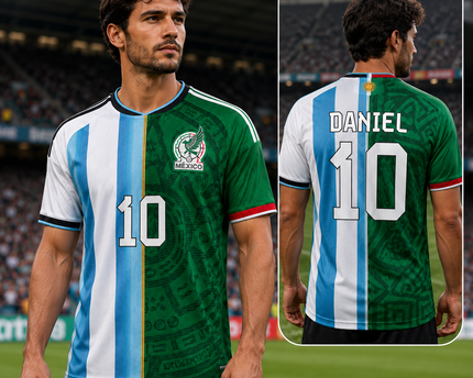 Personalized Soccer Jersey Argentina x Mexico - Gift for Football Fans