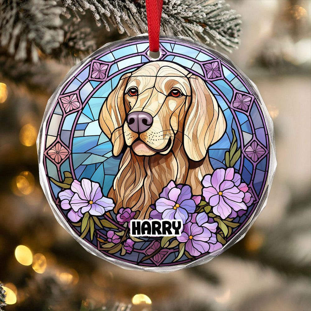 Personalized Dog Portrait Art Glass Ornament Gift For Dog Lovers