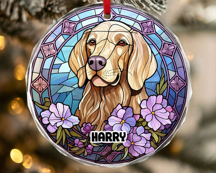 Personalized Dog Portrait Art Glass Ornament Gift For Dog Lovers
