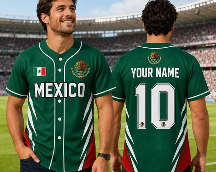 Personalized Mexico Football Jersey Custom Name Gift for Soccer Fans