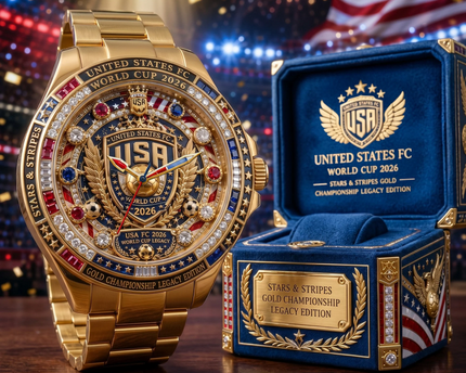 Men's Gold Soccer World Cup 2026 Wrist Watch Gift for Him
