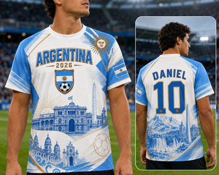 Personalized Argentina Soccer Jersey 2026 Gift for Football Fans