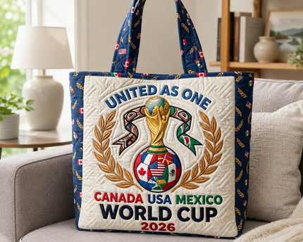 World Cup 2026 Quilted Tote Bag Gift for Soccer Fans