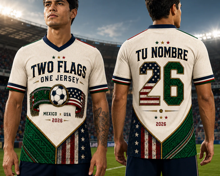 Personalized Soccer Jersey USA Mexico Flags 2026 Gift for Fans