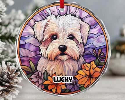 Personalized Dog Portrait Art Glass Ornament Gift For Dog Lovers