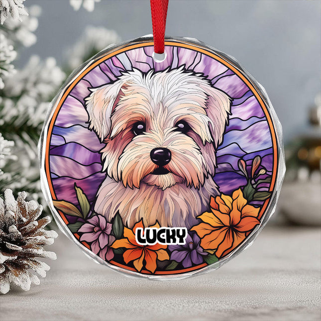 Personalized Dog Portrait Art Glass Ornament Gift For Dog Lovers