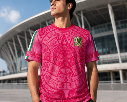 Personalized Aztec Calendar Pink Soccer Jersey Gift for Football Lovers