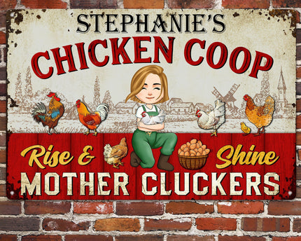 Rise And Shine Mother Cluckers - Personalized Metal Sign