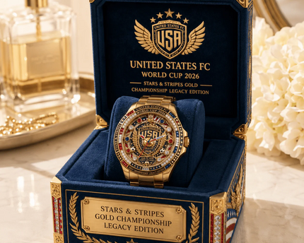 Men's Gold Soccer World Cup 2026 Wrist Watch Gift for Him