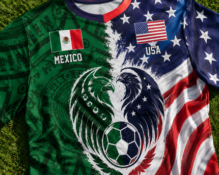 Personalized Soccer Jersey Custom Name USA Mexico Flag Gift for Football Lovers