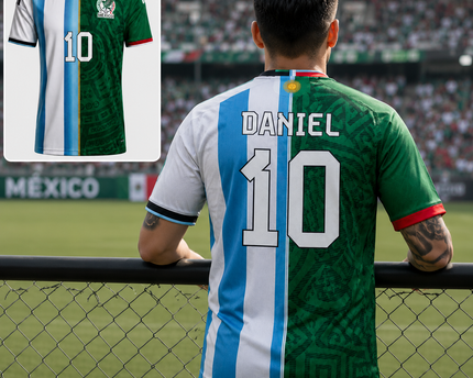 Personalized Soccer Jersey Argentina x Mexico - Gift for Football Fans