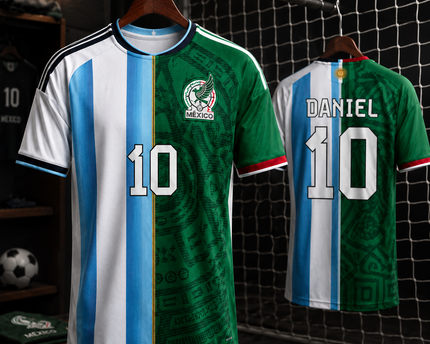 Personalized Soccer Jersey Argentina x Mexico - Gift for Football Fans