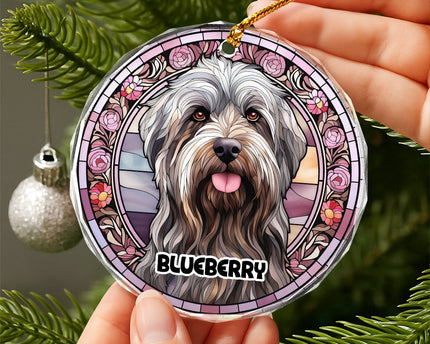 Personalized Dog Portrait Art Glass Ornament Gift For Dog Lovers