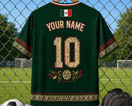 Personalized Mexico Aztec Eagle Soccer Jersey Gift for Football Lovers