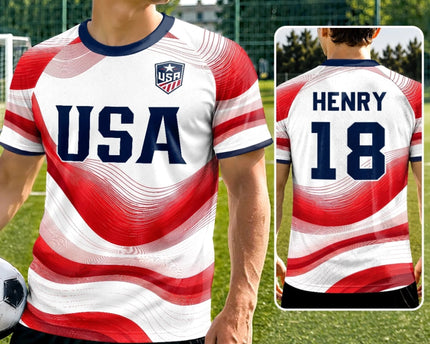 Personalized USA Soccer Jersey Custom Name Gift for Football Lovers
