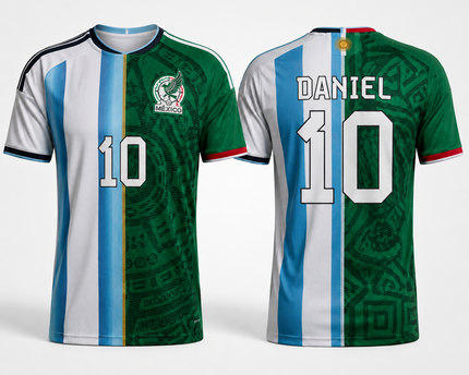 Personalized Soccer Jersey Argentina x Mexico - Gift for Football Fans
