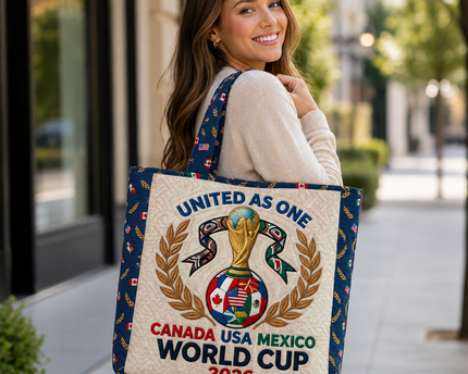 World Cup 2026 Quilted Tote Bag Gift for Soccer Fans